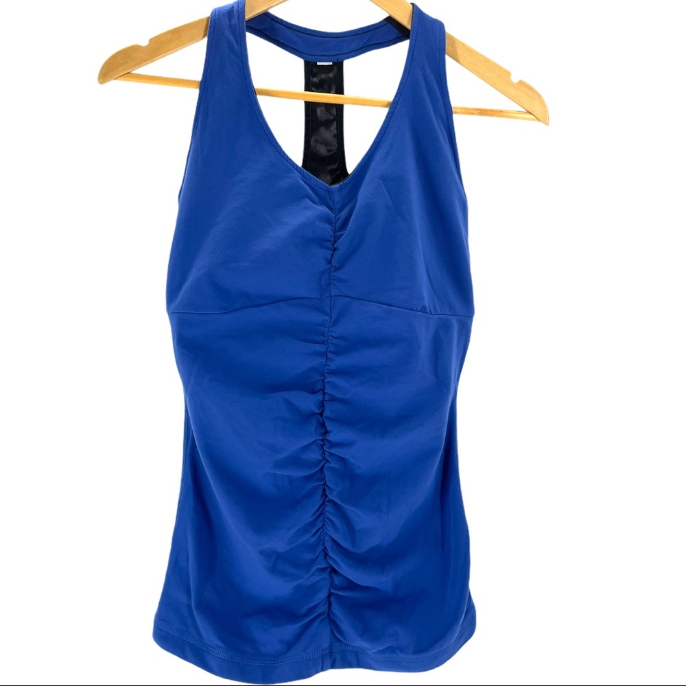 Lucy Ruched Racerback Yoga Tank Top Built In Bra